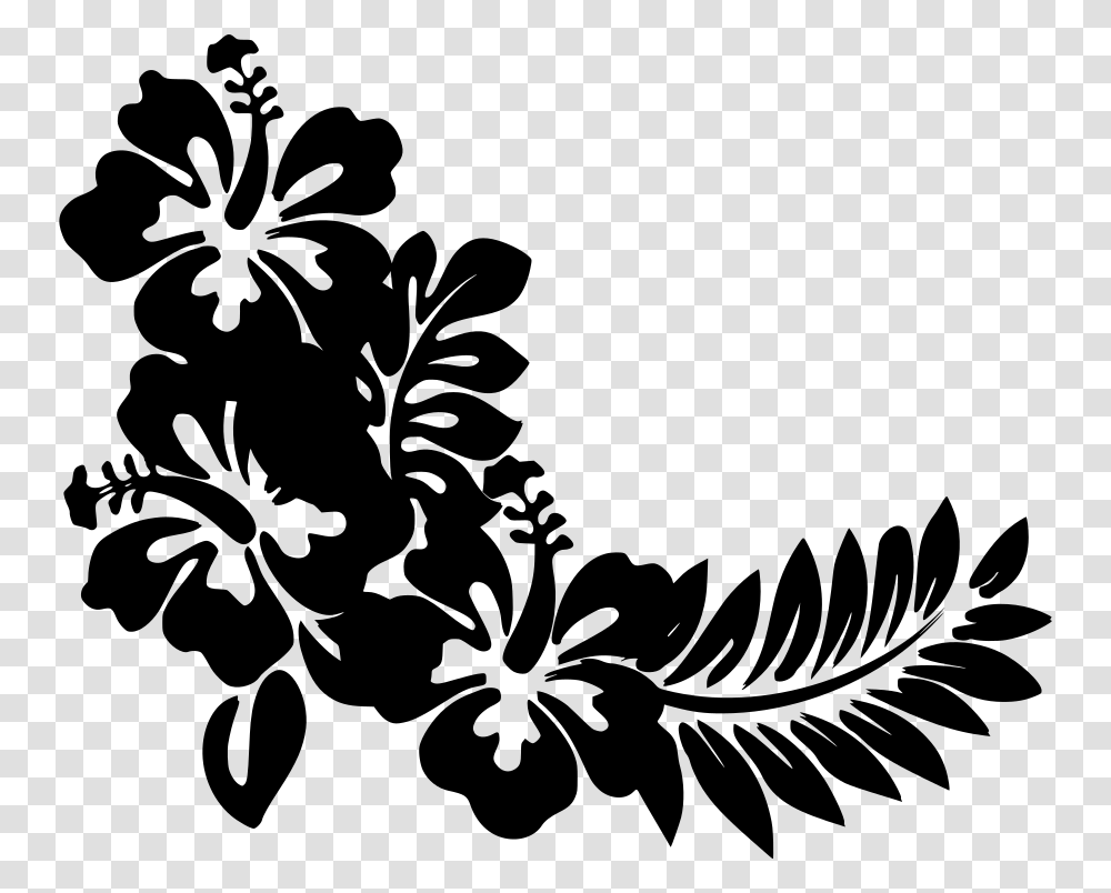 Hawaiian Flower Black And White, Gray, World Of Warcraft Transparent Png
