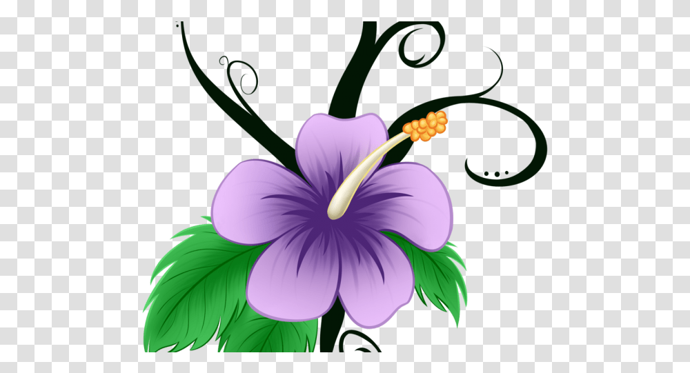 Hawaiian Flower Cartoon 2 840 X 560 Webcomicmsnet Cartoon Purple Flower Drawing, Plant, Blossom, Hibiscus Transparent Png
