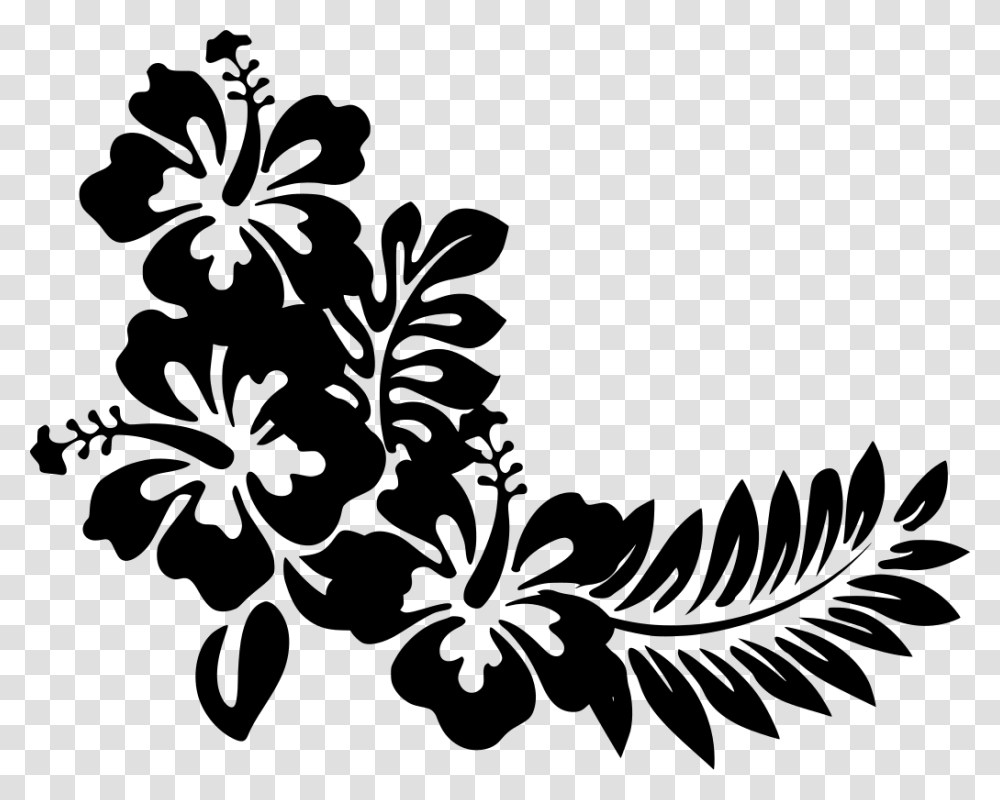 Hawaiian Flowers Clip Art Black And White, Gray, World Of Warcraft Transparent Png