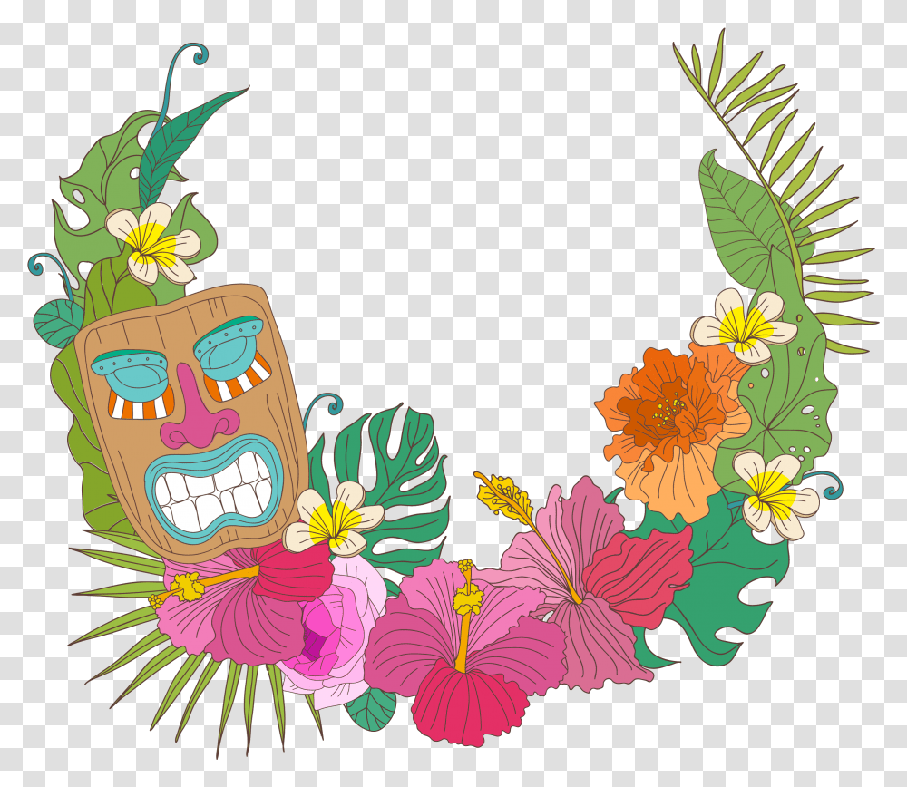 Hawaiian Flowers Clipart Hawaiian Flowers, Graphics, Floral Design, Pattern, Leaf Transparent Png