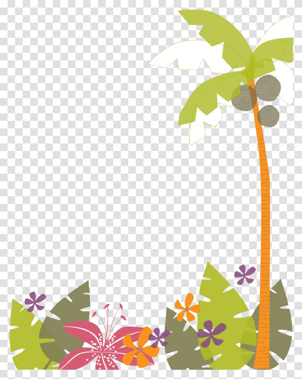 Hawaiian Frame Hawaiian Theme Christmas Party Invitation, Plant, Leaf, Tree, Flower Transparent Png