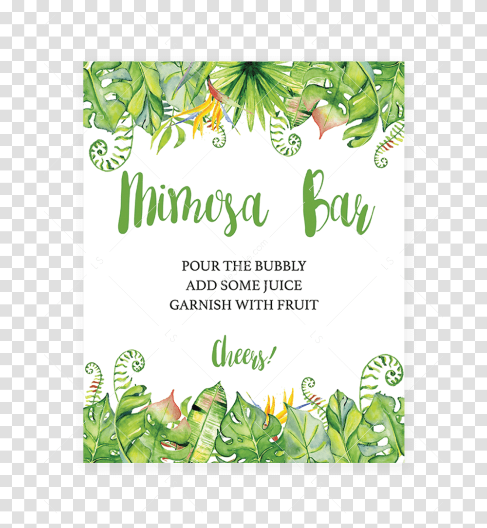 Hawaiian Shower Mimosa Bar Sign Printable By Littlesizzle Hawaiian Party Favor Sign, Flyer, Poster, Paper, Advertisement Transparent Png