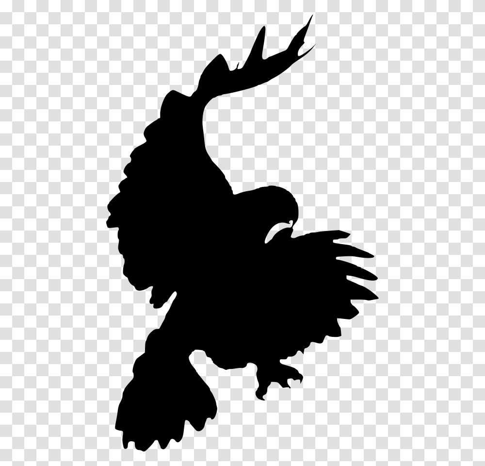 Hawk Pouncing Silhouette Clip Arts For Web, Gray, World Of Warcraft Transparent Png