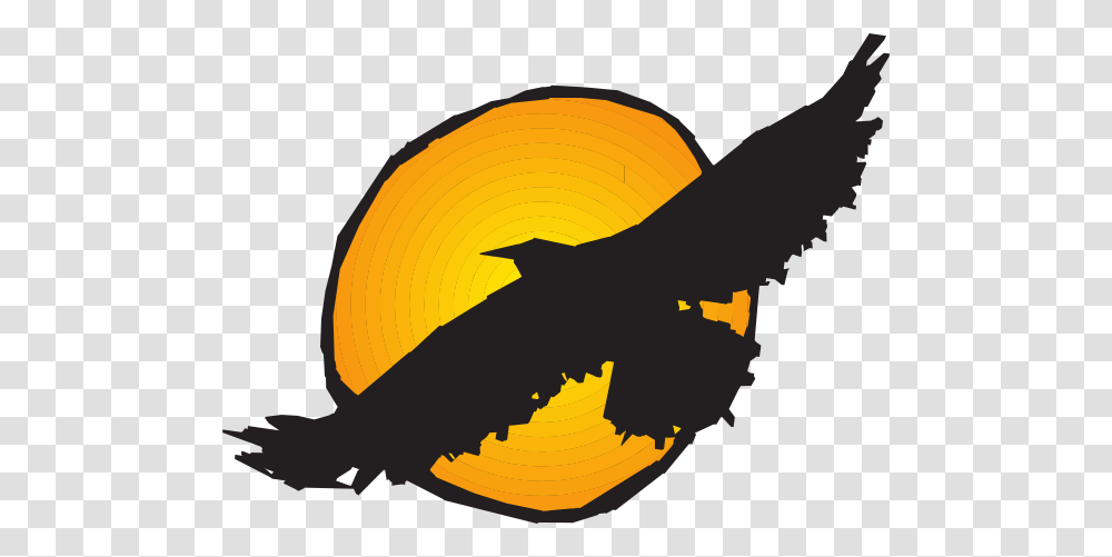 Hawk Silhouette Flying Near Sun Clip Art, Animal, Bird, Blackbird, Agelaius Transparent Png