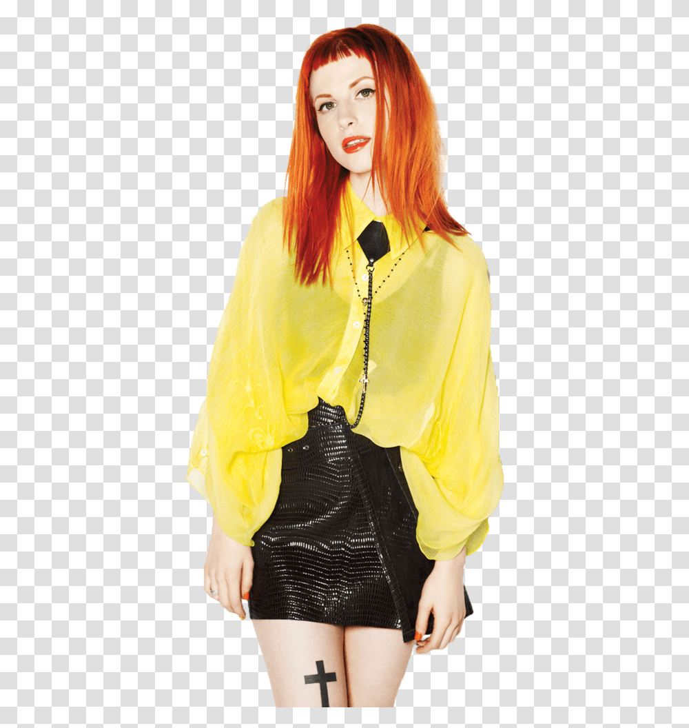 Hayley Williams Free Hayley Williams Cross Tattoo, Apparel, Blouse, Person Transparent Png