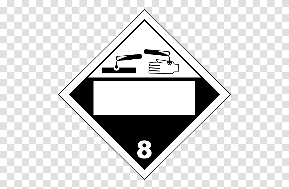 Hazard Class 8 Corrosive Blank, Triangle, Label Transparent Png