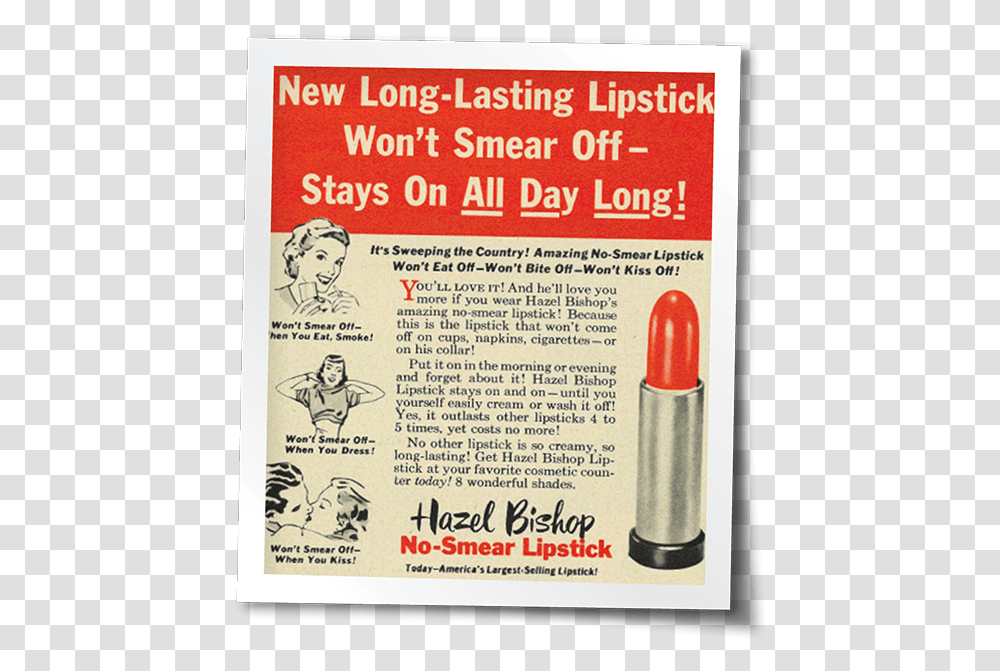 Hazel Bishop Kiss Proof Lipstick, Flyer, Poster, Paper, Advertisement Transparent Png