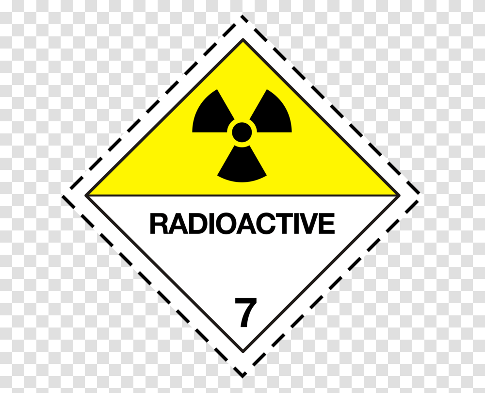Hazmat Class Radioactive Substances Dangerous Goods Label, Sign, Triangle, Road Sign Transparent Png