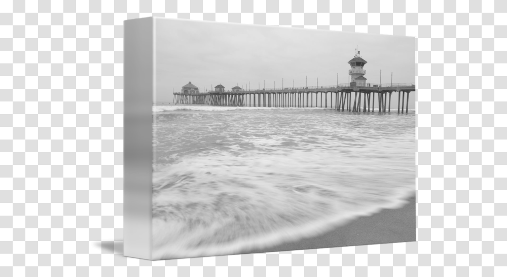Hb Pier Black And White Water Blur By John Daly Huntington Beach, Waterfront, Port, Tower, Architecture Transparent Png