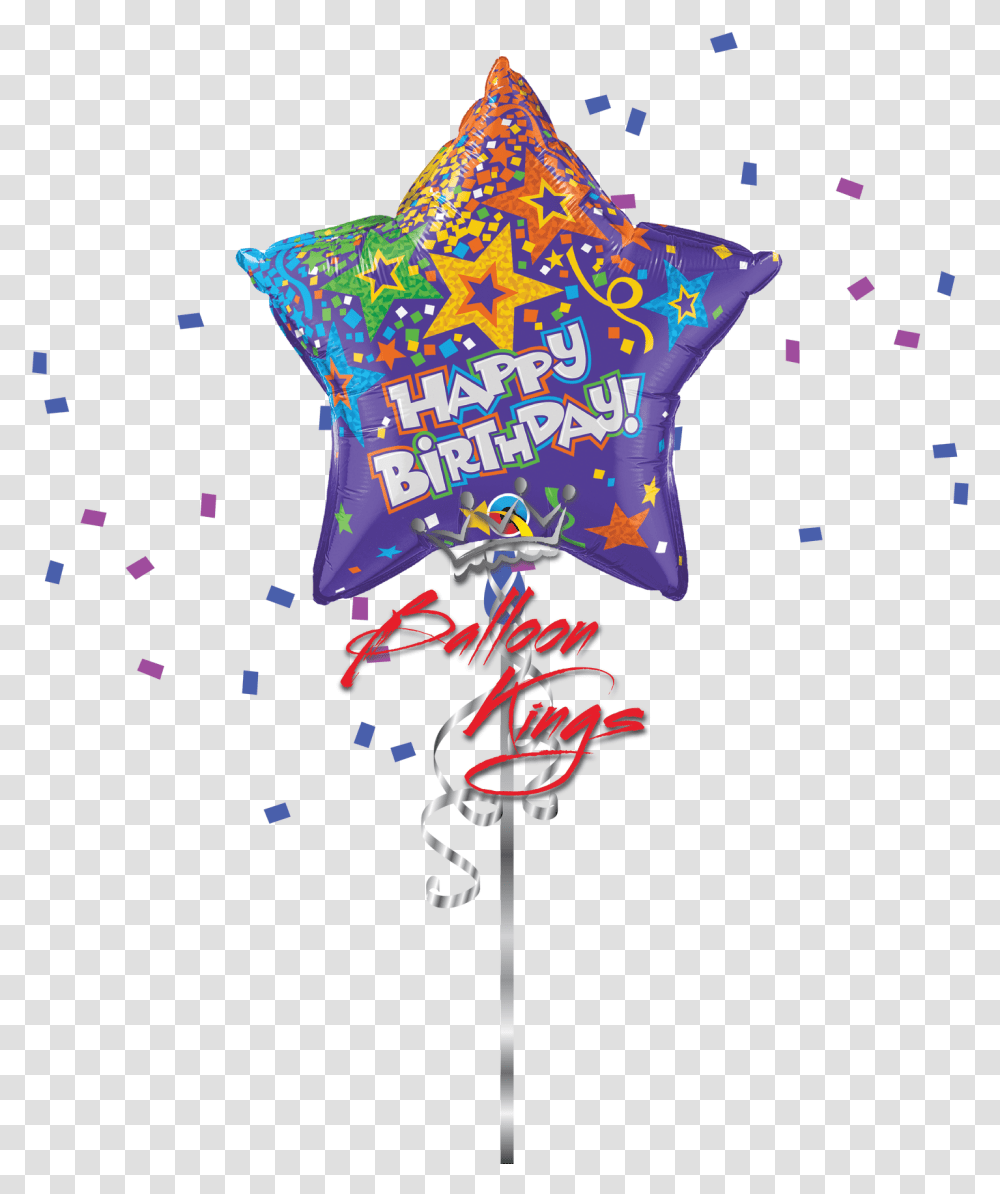 Hb Purple Star Balloon Birthday Girl, Paper, Confetti, Symbol, Star Symbol Transparent Png