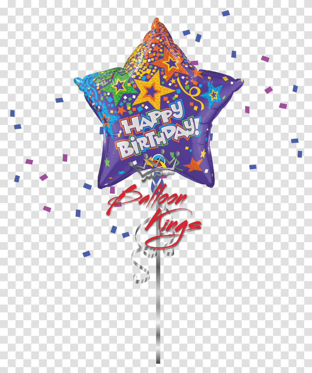 Hb Purple Star Real Bouquet Of Balloons, Paper, Confetti, Star Symbol Transparent Png
