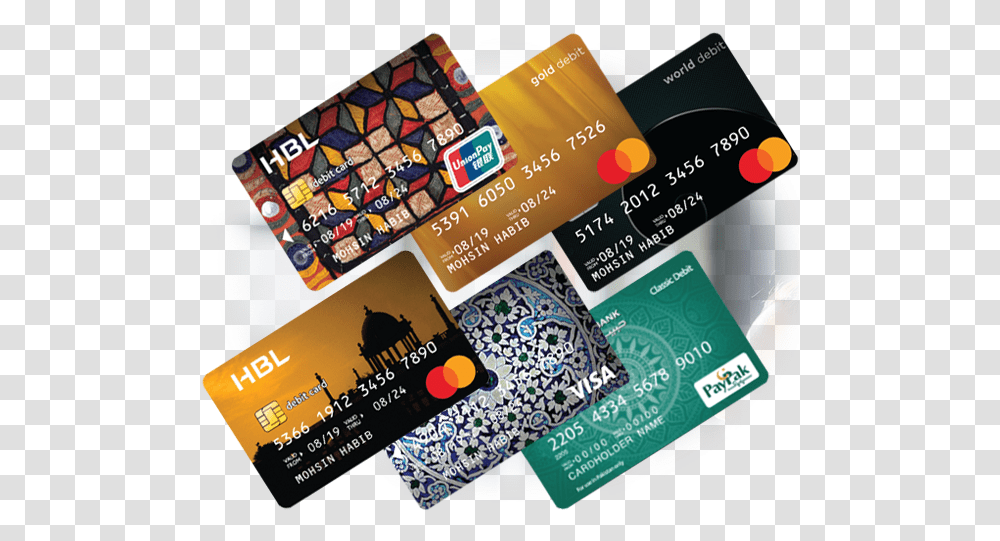 Hbl Personal Cards Debit Overview Hbl Cards, Text, Paper, Business Card, Advertisement Transparent Png