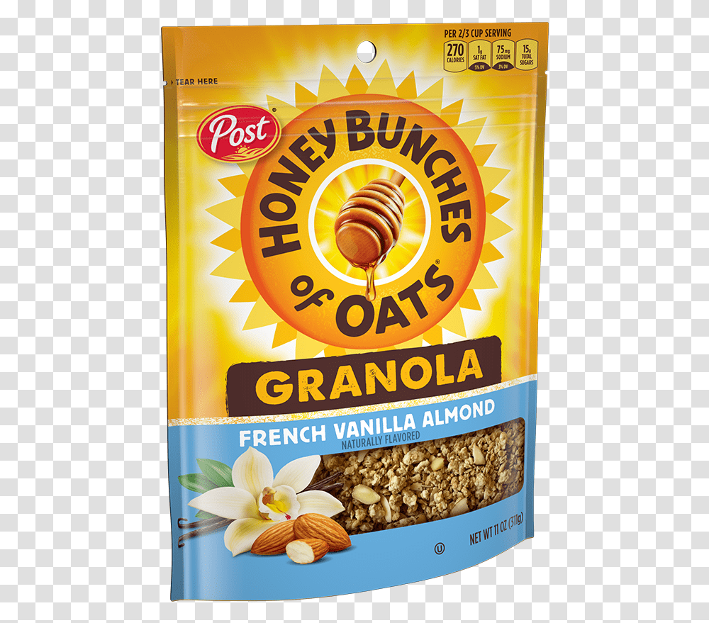 Hbo Granola French Vanilla Almond Product Bag Honey Bunches Of Oats Logo, Poster, Advertisement, Plant, Food Transparent Png