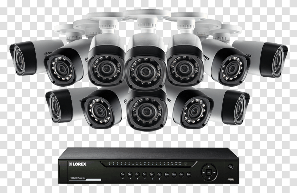 Hd 1080p Surveillance Camera System With 12 Cameras 16 Channel Dvr, Electronics, Computer Keyboard, Computer Hardware, Wheel Transparent Png