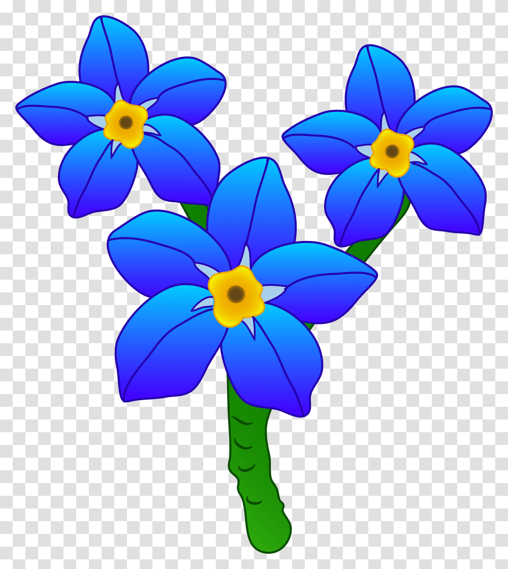 Hd Blue Flower Clipart Pretty C 993789 Forget Me Not Flower Cartoon, Plant, Blossom, Petal, Anemone Transparent Png