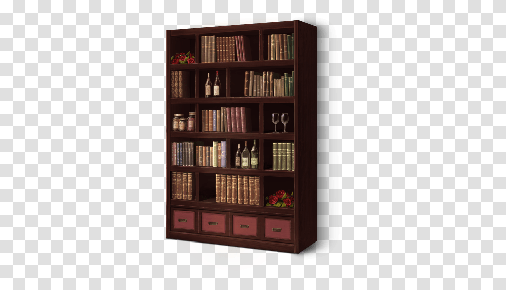 Hd Bookshelf Hdpng Bookcase, Furniture, Room, Indoors, Cabinet Transparent Png