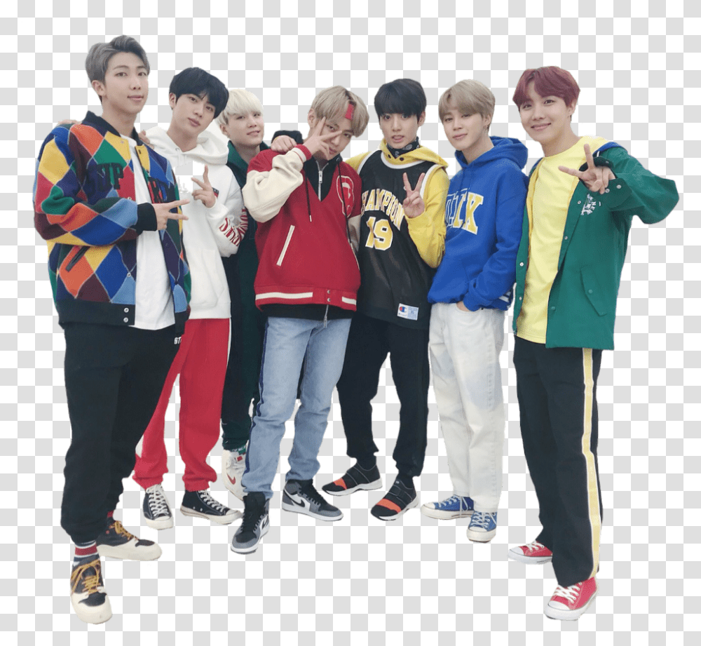 Hd Bts Jhope And Jimin And Rm Bts Group Photo Bts Group, Person, Long Sleeve, Pants Transparent Png