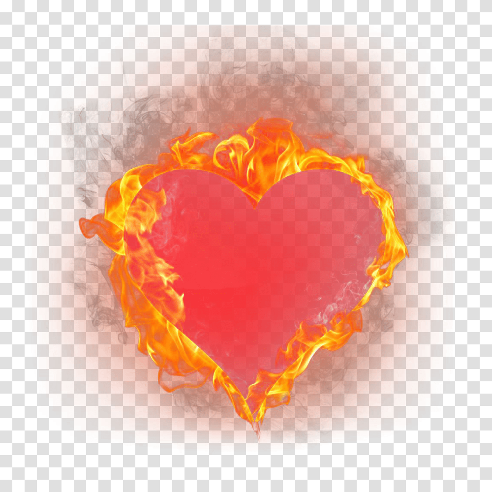 Hd Burning Heart Image Free Download Heart Effect Light Transparent Png