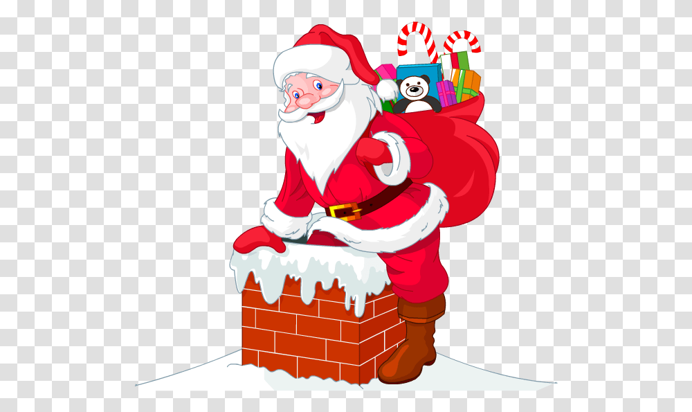 Hd Christmas Stickers Messages Sticker 1 Santa Claus In Chimney, Toy, Person, Human, Elf Transparent Png