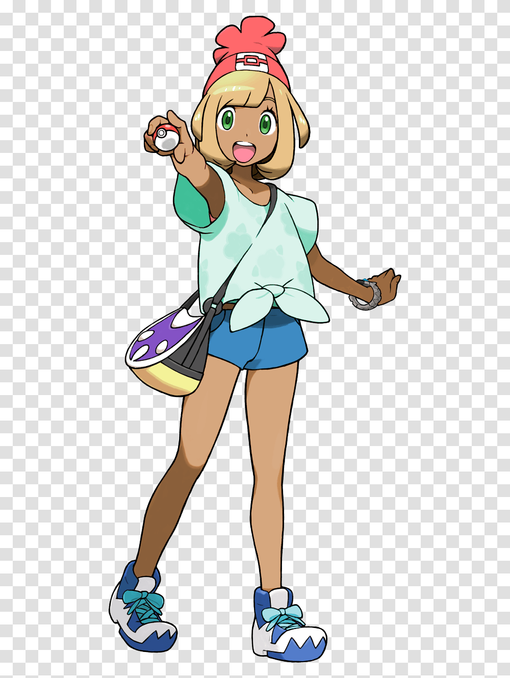 Hd Custom Female Pokemon Trainer Pokemon Alola Female Trainer, Person, Clothing, Tennis Racket, Outdoors Transparent Png