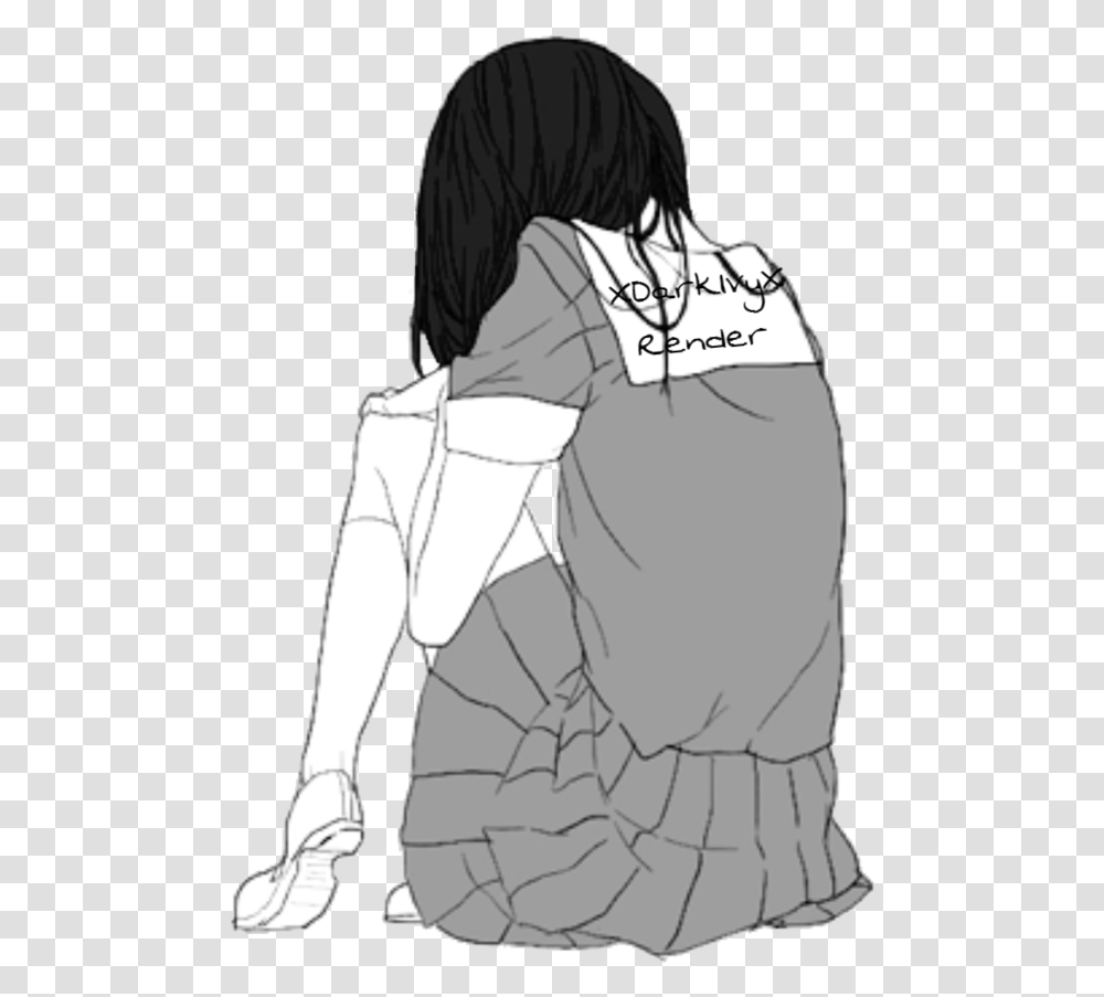 Hd Depressed Anime Girl Drawing Depressed Sad Anime Girl, Manga, Comics, Book, Person Transparent Png