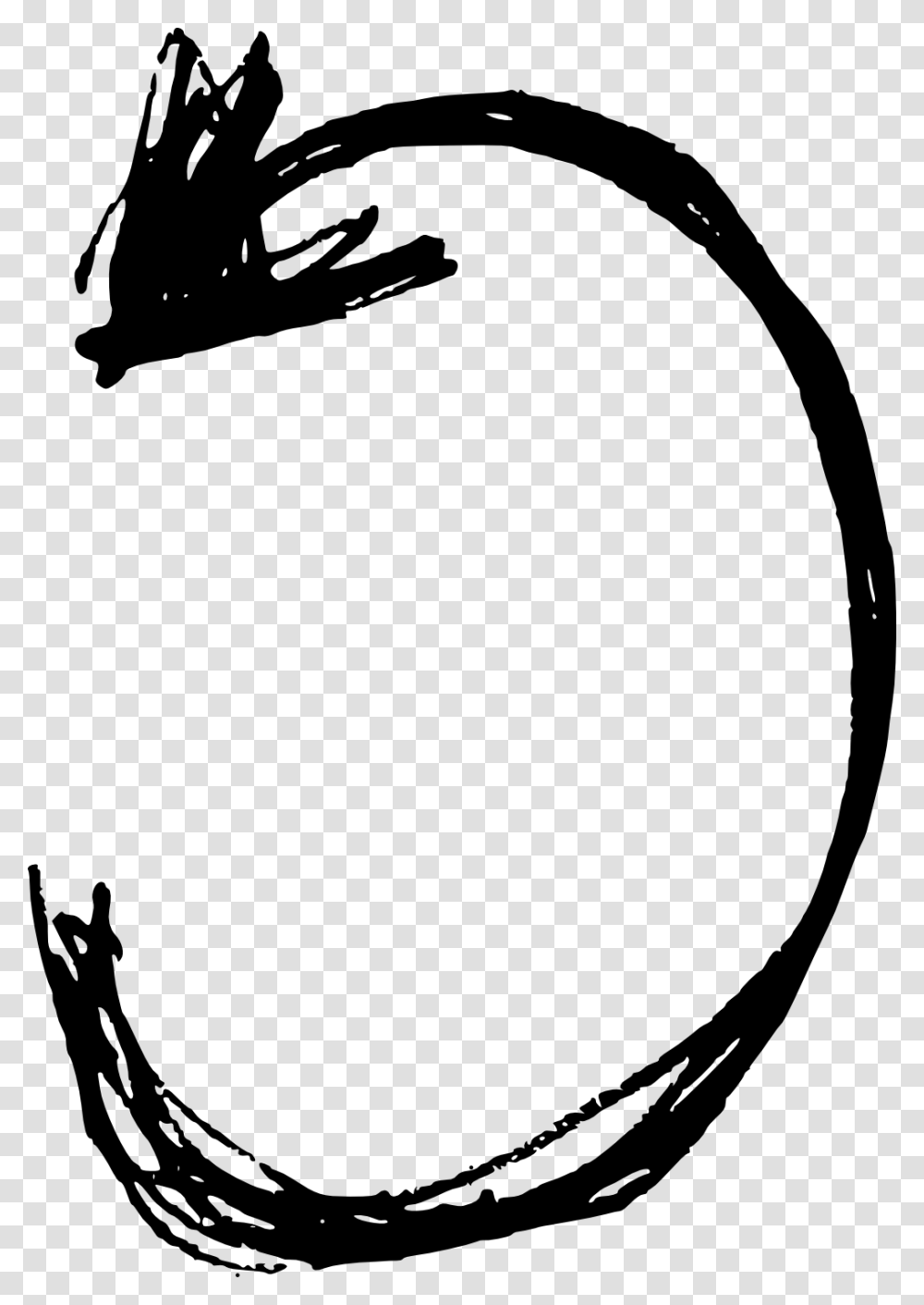 Hd Drawn Circle Outline Circular Arrow Drawn, Stencil Transparent Png