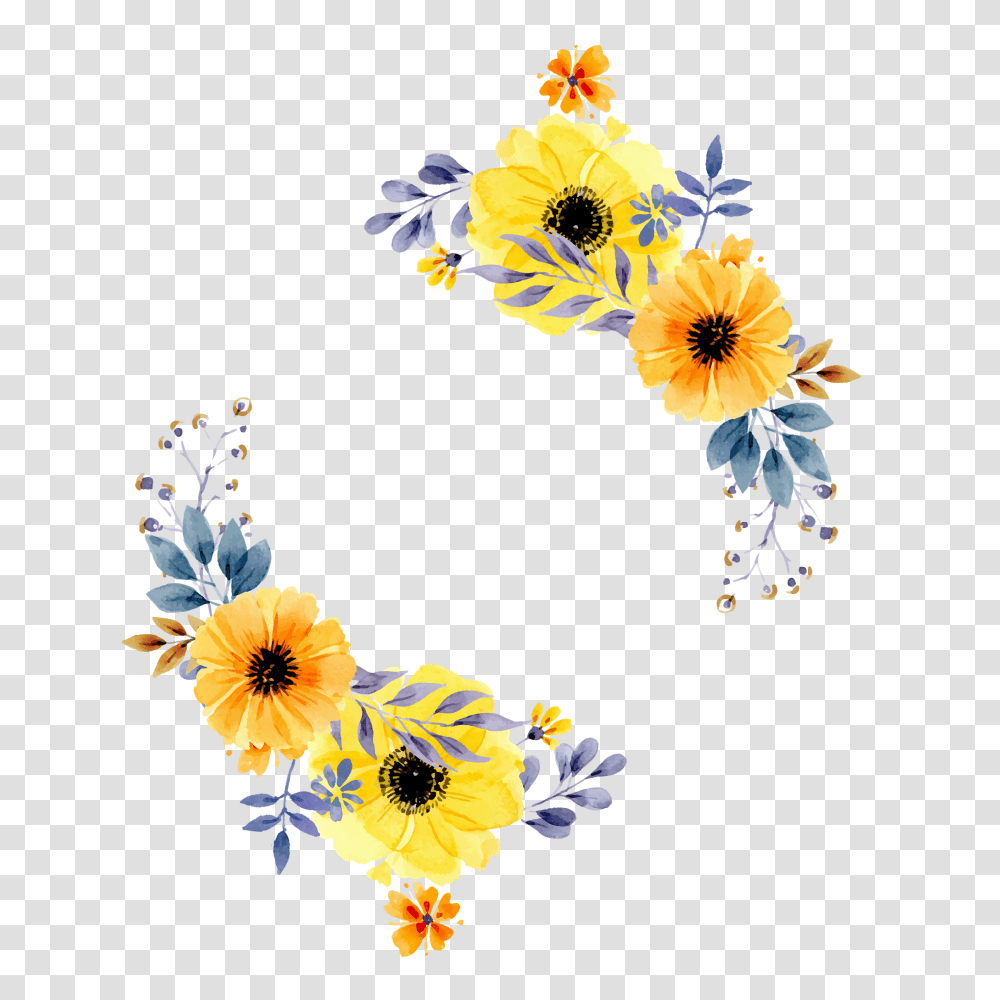 Hd Flowers Border Image Free Download Yellow Flower Border Design Transparent Png