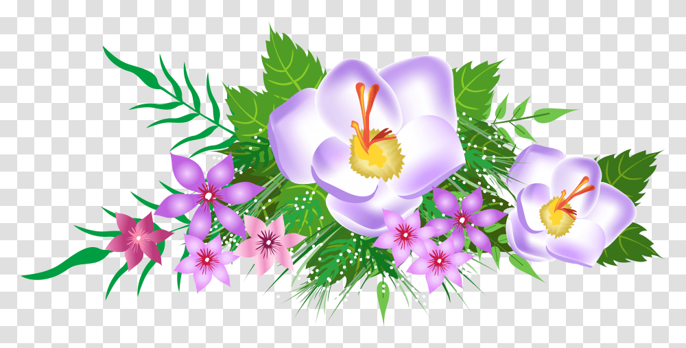 Hd Flowers Decorative Element Decoration Flowers, Plant, Blossom, Purple, Graphics Transparent Png
