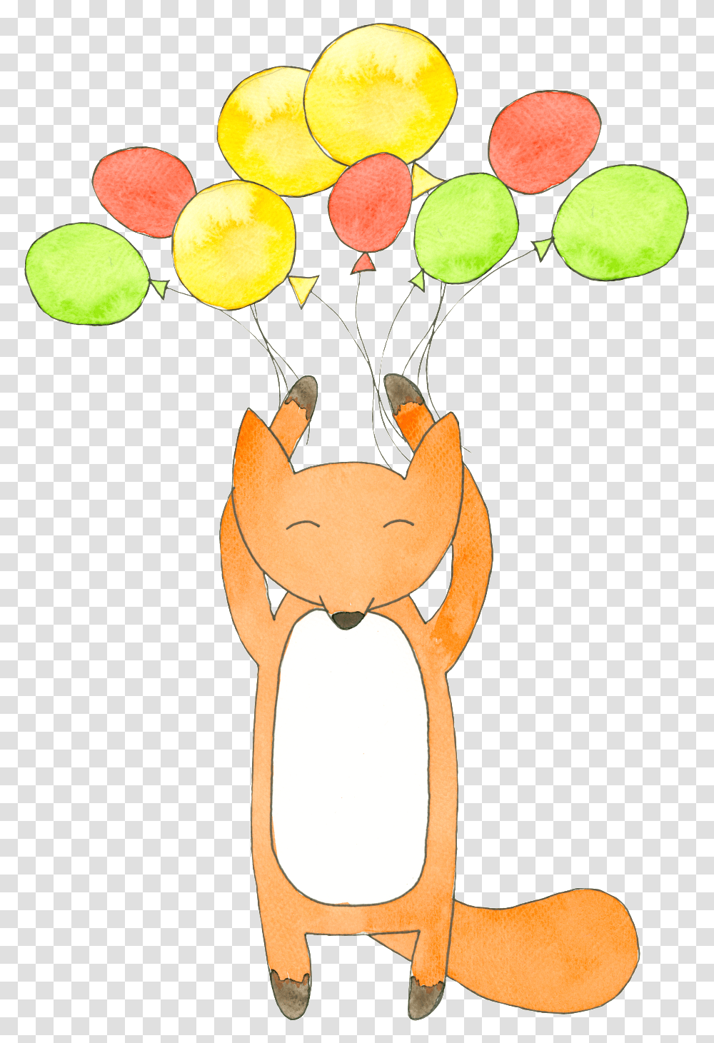 Hd Fox Y Globo Transparente Cartoon, Ball, Balloon, Animal, Mammal Transparent Png