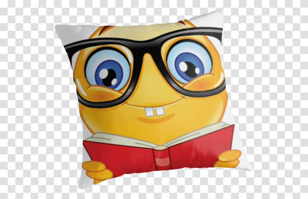 Hd Funny Kids Smart Nerdy Emoji Smart Emoji Smart Emoji, Pillow, Cushion, Toy Transparent Png