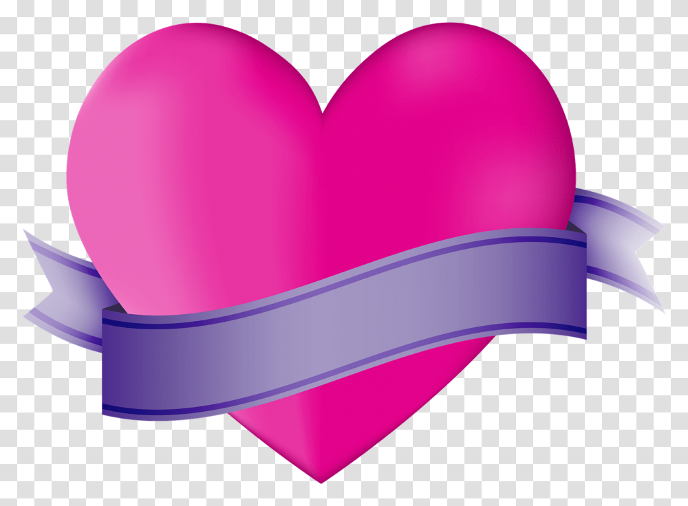Hd Good Morning My Loving Sister Heart And Ribbon Logo Good Morning Wishes To Sister, Clothing, Apparel, Balloon, Purple Transparent Png