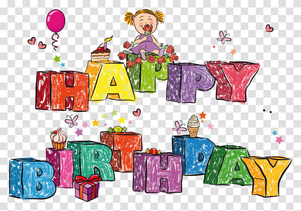 Hd Happy Birthday Images Kids Happy Birthday Kids Clipart, Drawing, Doodle, Gift Transparent Png
