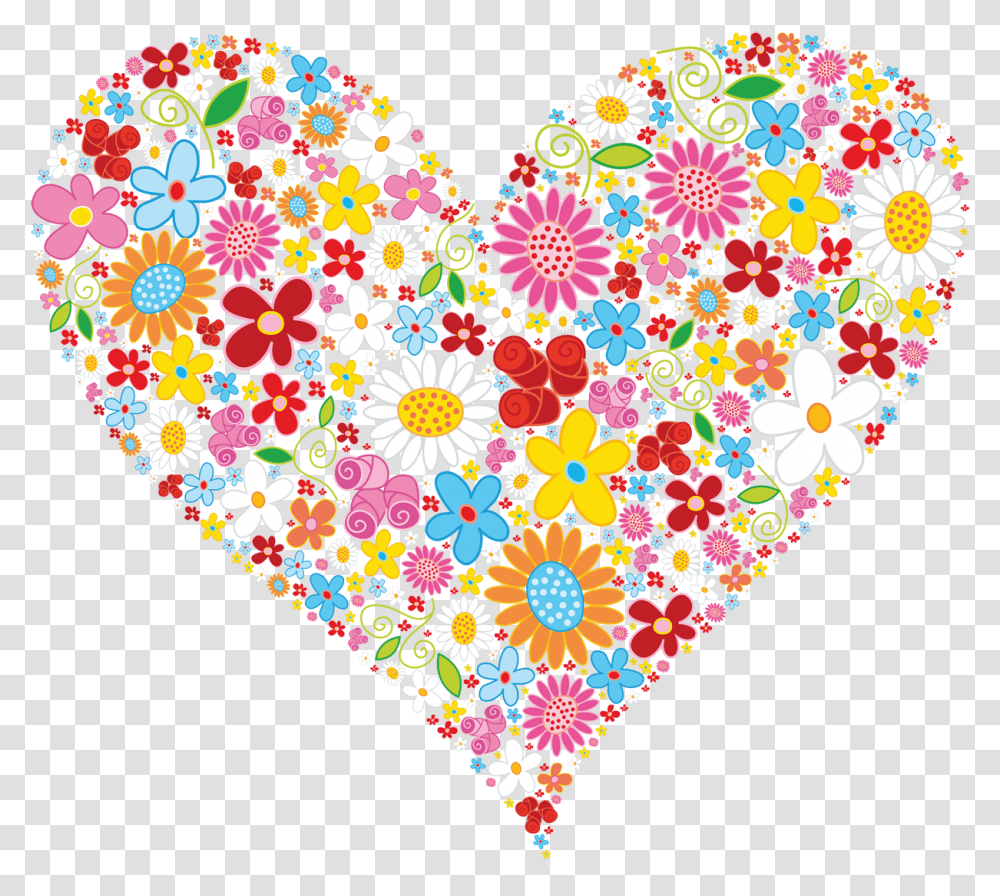 Hd Hearts And Flowers Heart Clipart Free, Pattern, Graphics, Chandelier, Lamp Transparent Png