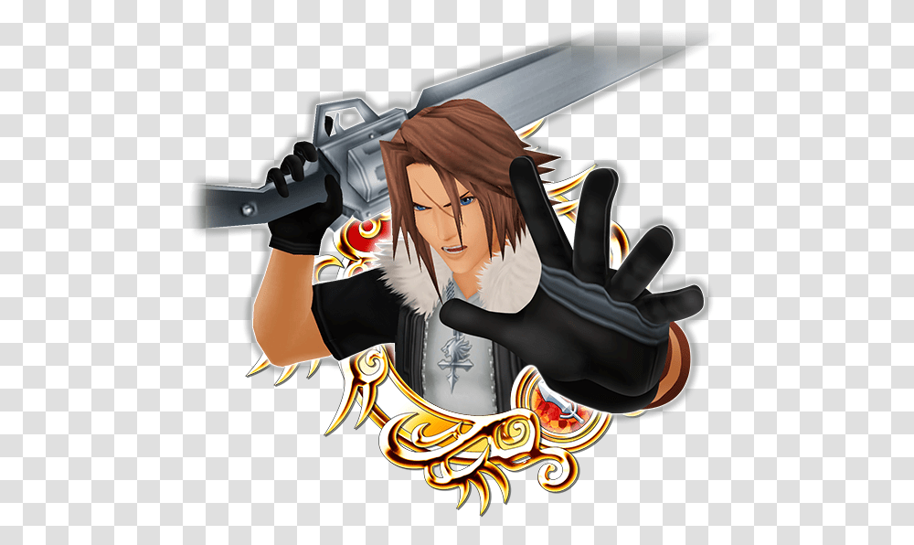 Hd Kh Ii Leon Stained Glass 8 Khux, Person, Weapon, Gun Transparent Png