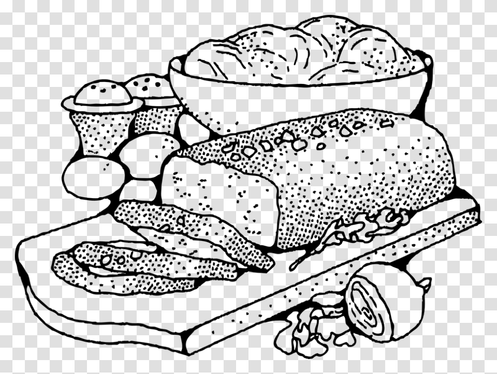 Hd Loaf Meat Food Egg Onion Recipe Meatloaf Food Clipart Black And White, Gray, World Of Warcraft Transparent Png