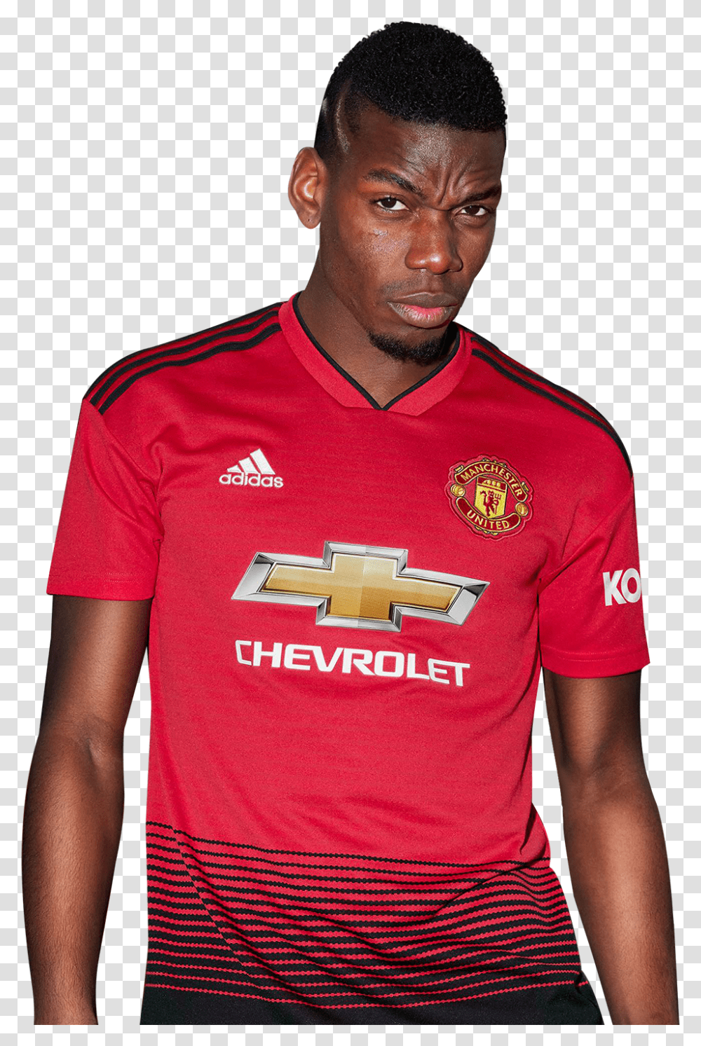 Hd Paul Pogba Manchester United Premier League Polo Manchester United Home Kit 2018, Apparel, Shirt, Person Transparent Png