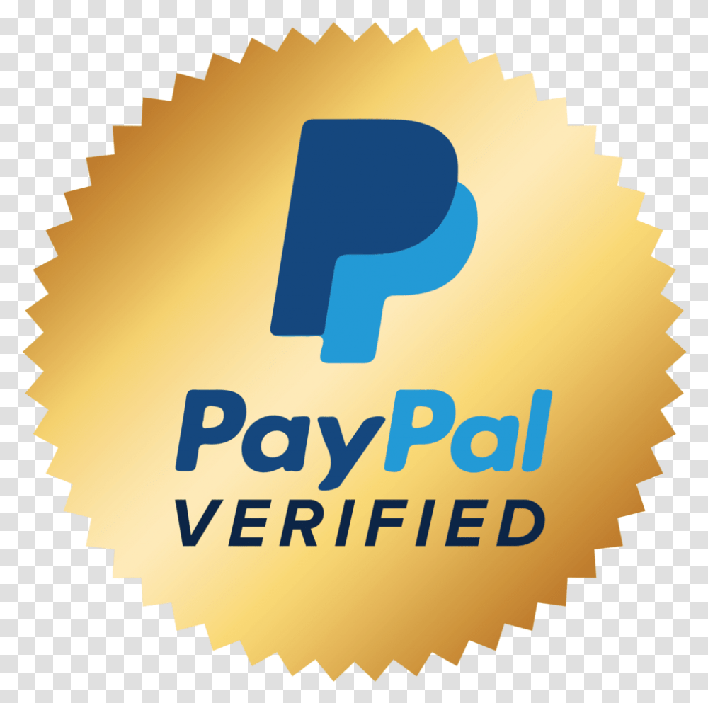 Hd Paypal Verified Logo Logodix Paypal Verified Badge, Label, Text, Poster, Gold Transparent Png