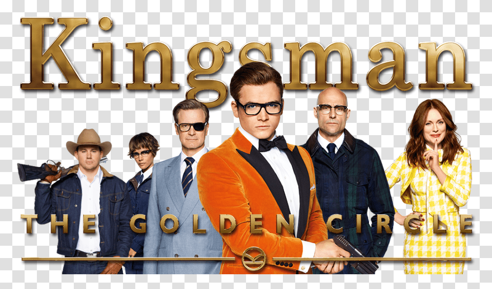 Hd Poster Of Kingsman The Golden Circle Movie, Tie, Person, Sunglasses, Hat Transparent Png