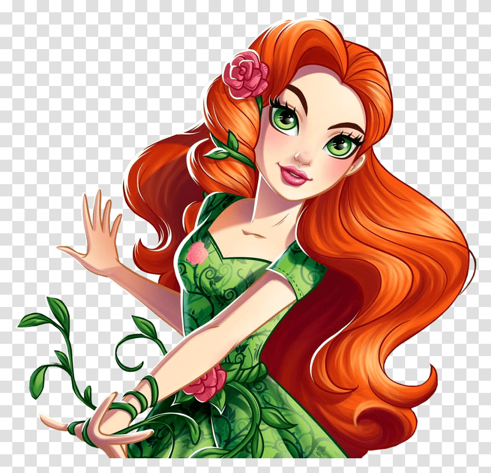 Hd Profile Art Poison Ivy Dc Cartoon, Person, Drawing, Female Transparent Png