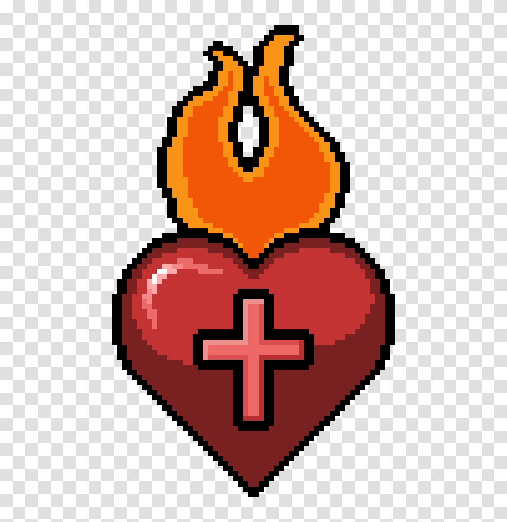 Hd Sacred Heart Pixel Art Maker, First Aid, Cross, Logo Transparent Png