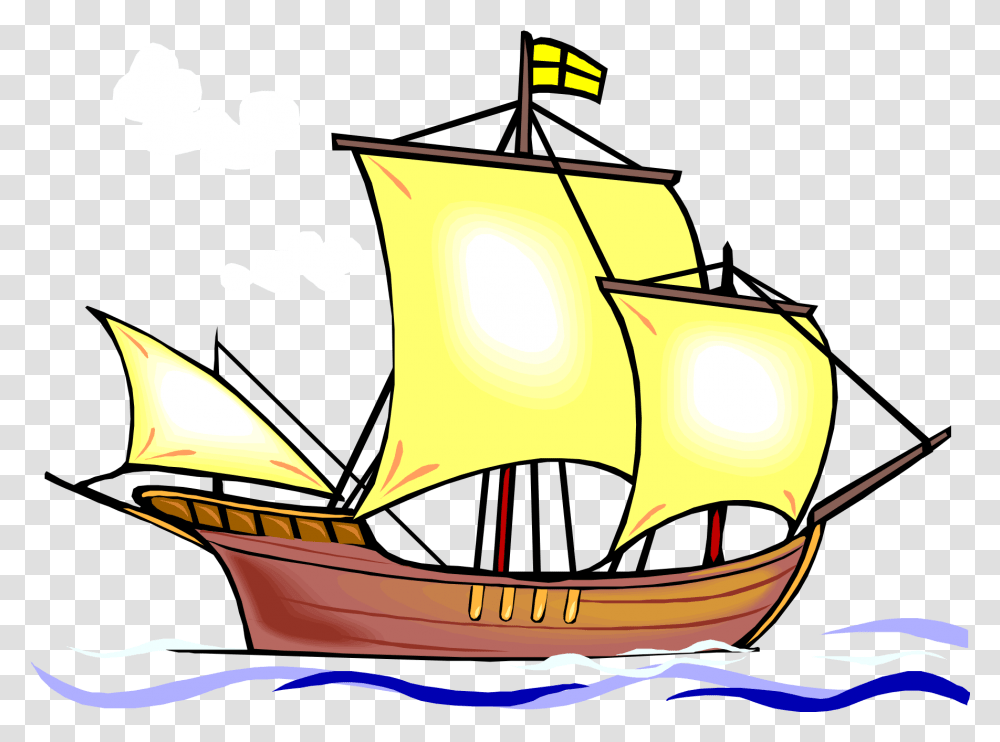 Hd Sailing Ship Clipart Egg First Fleet Ship Cartoon, Vehicle, Transportation, Outdoors, Watercraft Transparent Png