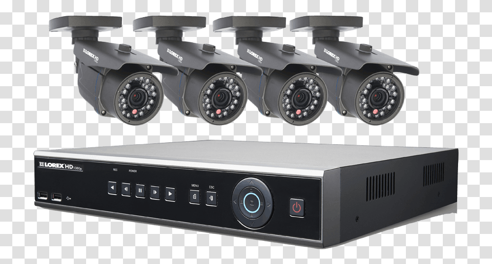 Hd Security Camera System With 4 High Definition Cameras Cctv Digital Video Recorders, Wheel, Machine, Electronics, Car Transparent Png