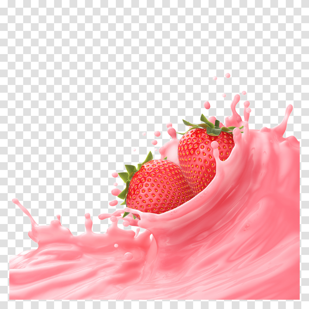 Hd Strawberry Milk Image Free Download Strawberry Milk Splash, Fruit, Plant, Food, Wedding Cake Transparent Png