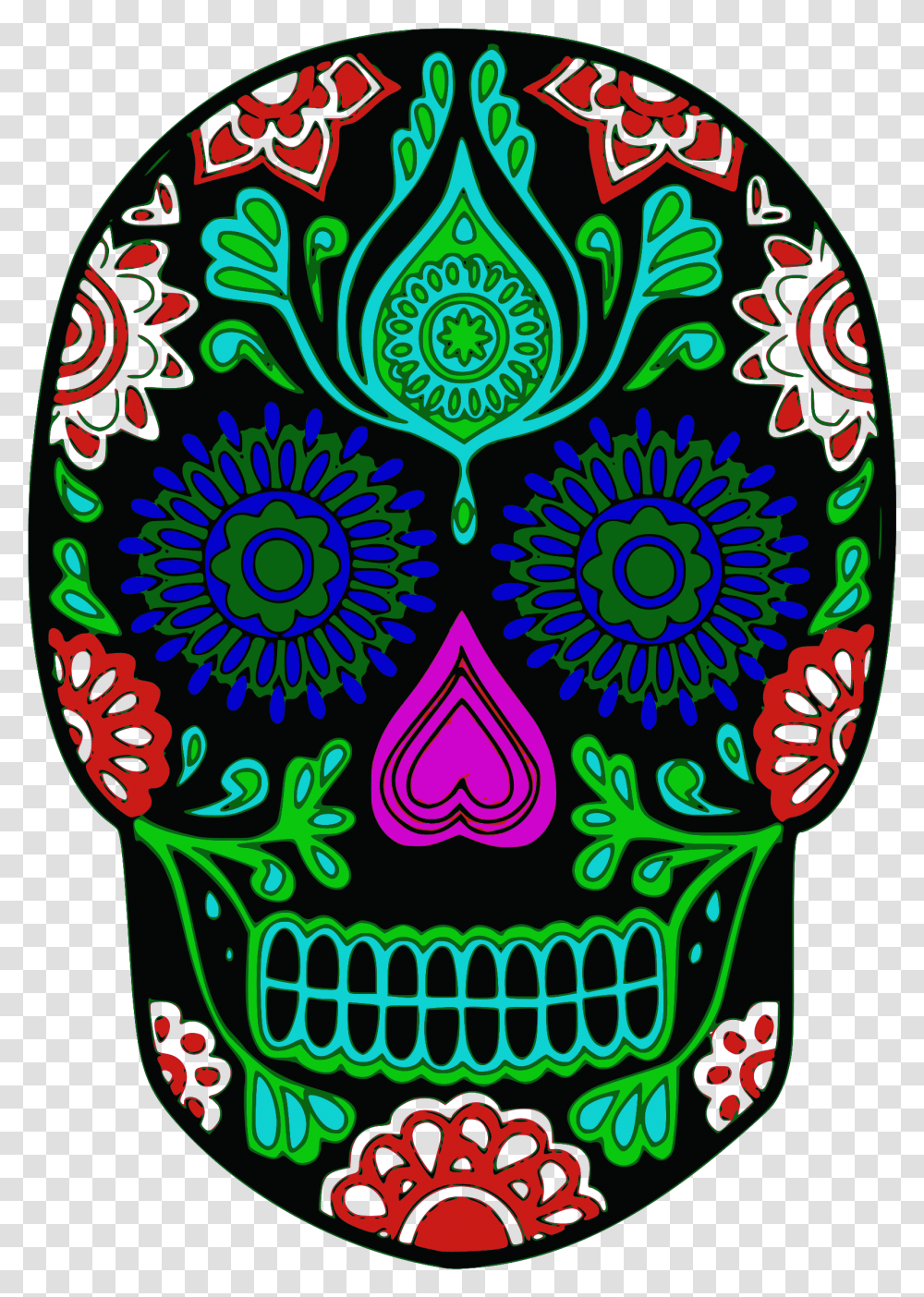 Hd Sugar Skull, Pattern, Floral Design Transparent Png