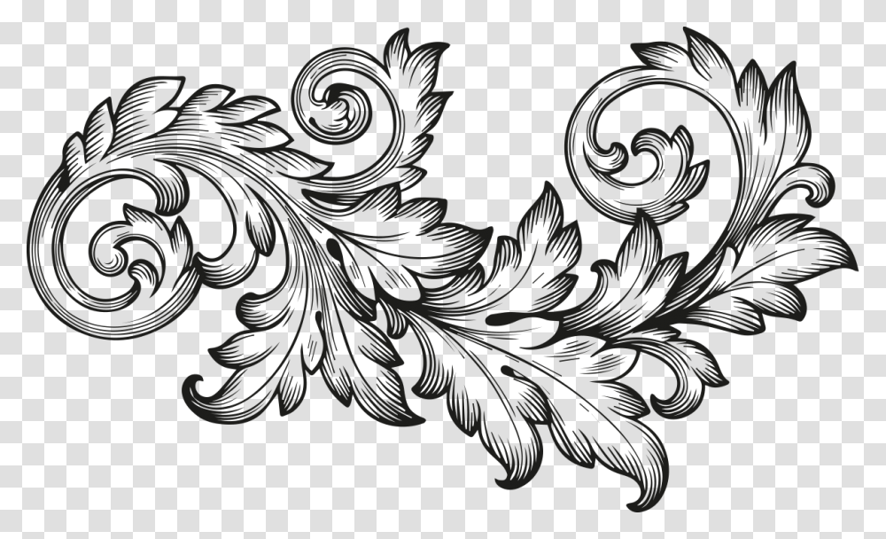 Hd Vector Stock Scroll Engraving Acanthus Transprent, Floral Design, Pattern Transparent Png