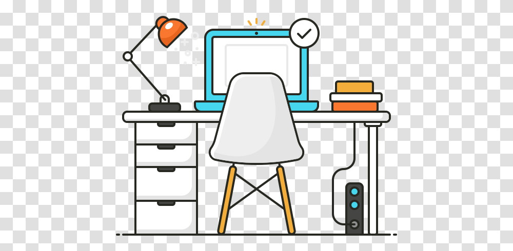 Hd Video Interview Tech Checklist Clip Art, Furniture, Table, Chair, Desk Transparent Png