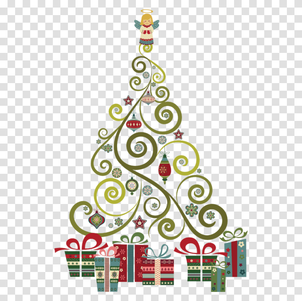 Hd Vintage Christmas Tree Vector Clipa 1236557 Christmas Tree Clip Art, Plant, Graphics, Floral Design, Pattern Transparent Png