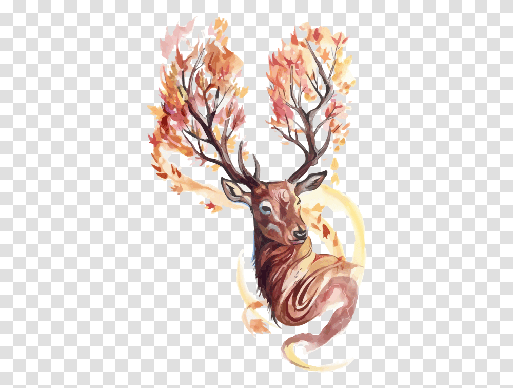 Hd Water Color Image Free Download Deer Katy Lipscomb Art, Elk, Wildlife, Mammal, Animal Transparent Png