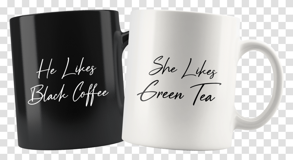 He Likes Black Coffee Mug Set Couple Mug, Text, Coffee Cup, Handwriting, Calligraphy Transparent Png