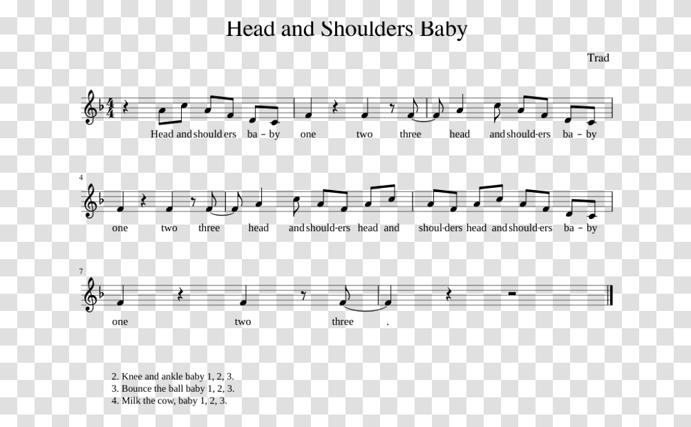 Head And Shoulders Baby Sheet Music For Piano Download Sheet Music, Gray, World Of Warcraft Transparent Png